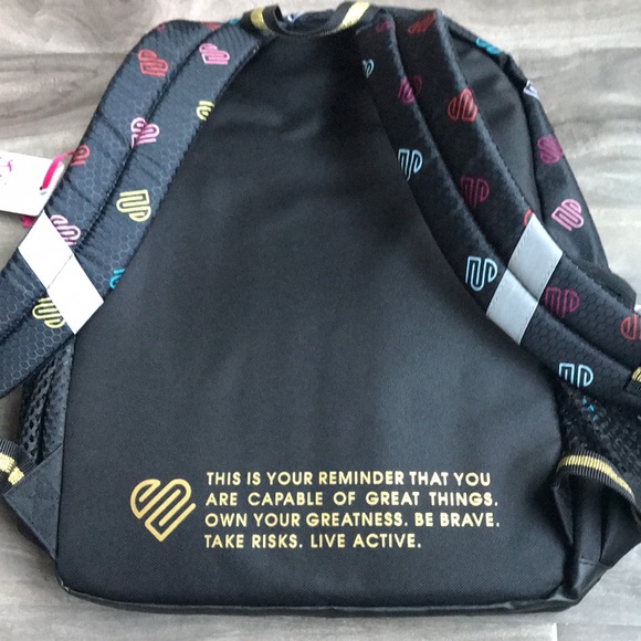 🌟HOST PICK🌟 JUSTICE sport girls backpack in black hearts - NEW with tags - Picture 3 of 12